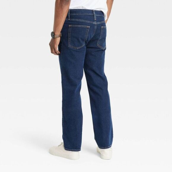 Open Box - Goodfellow & Co - Men's Straight Fit Jeans - Goodfellow & Dark Blue - Picture 2 of 3
